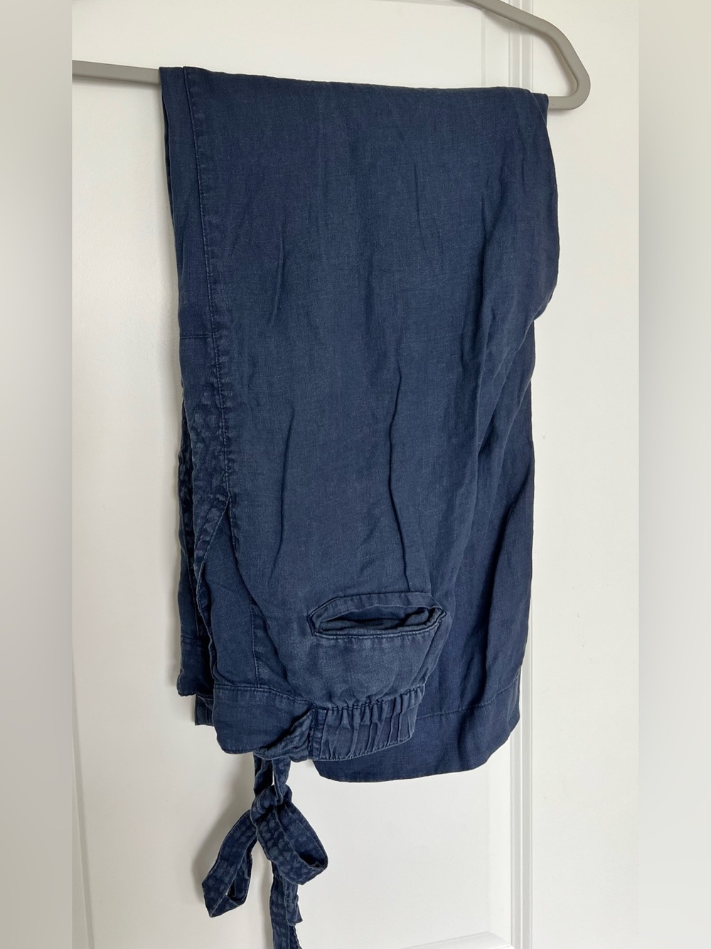 100% Linen Cynthia Rowley Wide Leg Pants Navy